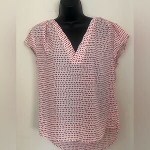 H&M Red and White Heart Print Blouse